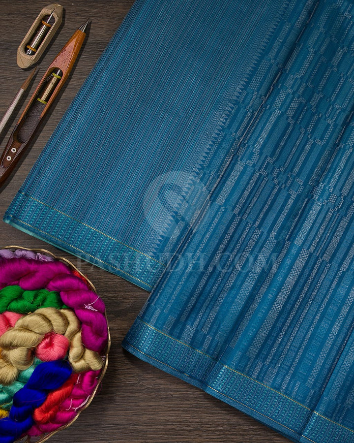 Deep Anandha Blue Kanjivaram Silk Saree-D580(C)