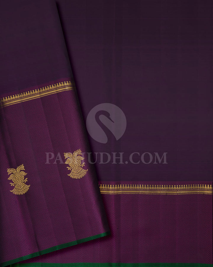 Yellow And Purple Kanjivaram Silk Saree-S1545(A)