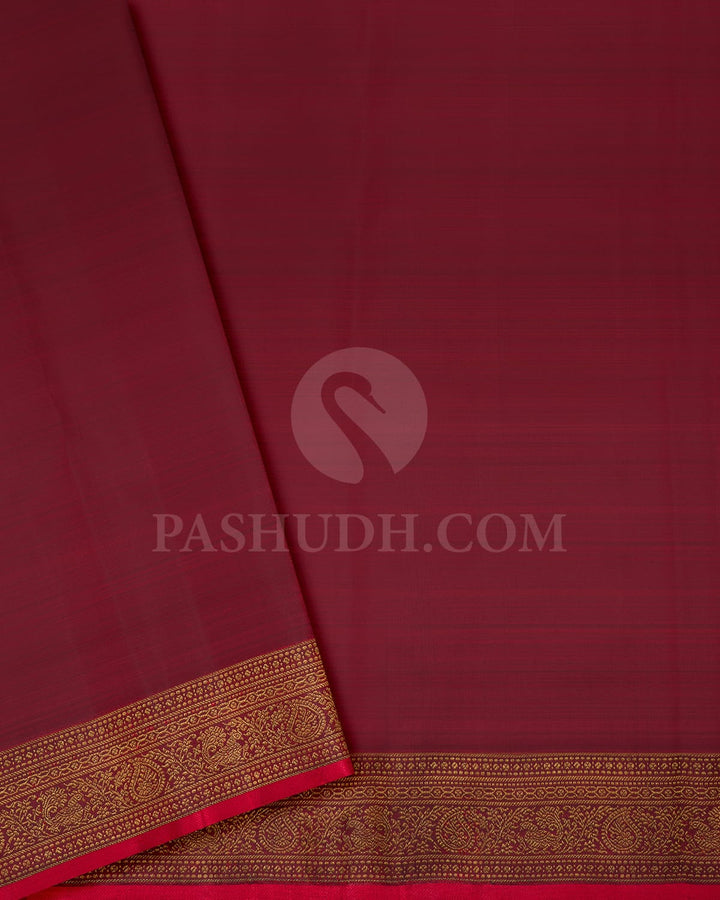 Purple,Bottle Green Bridal Kanjivaram Silk Saree-S1517(B)