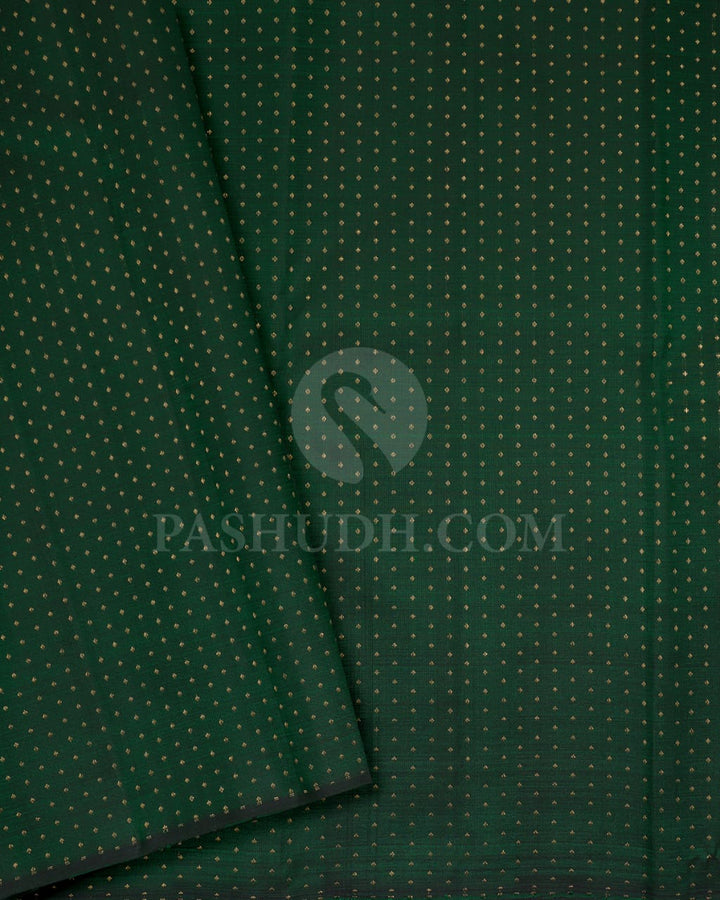 Purple And Bottle Green Pure Zari Kanjivaram Silk Saree-SP206