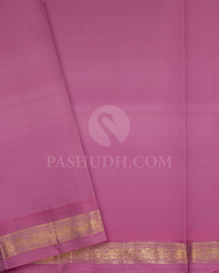 Cobalt Blue And Mulberry Pink Pure Zari Kanjivaram Silk Saree-SP220