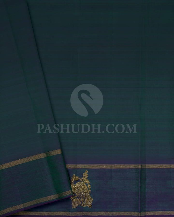 Multihue And Teal Blue Kanjivaram Silk Saree-S1549(A)