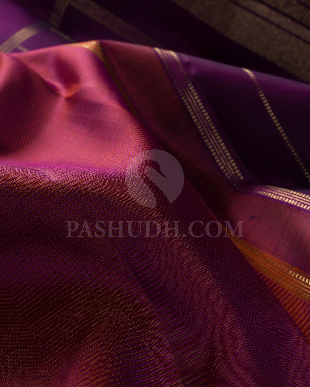 Orange/Violet Pure Zari Kanjivaram Silk Saree-SP202