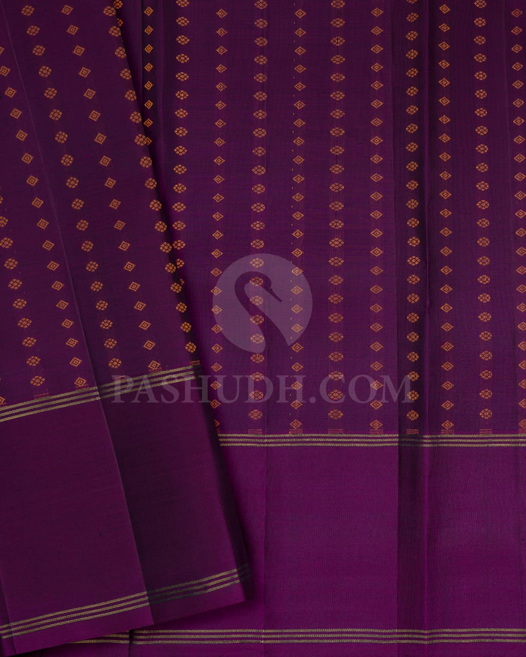 Orange/Violet Pure Zari Kanjivaram Silk Saree-SP202