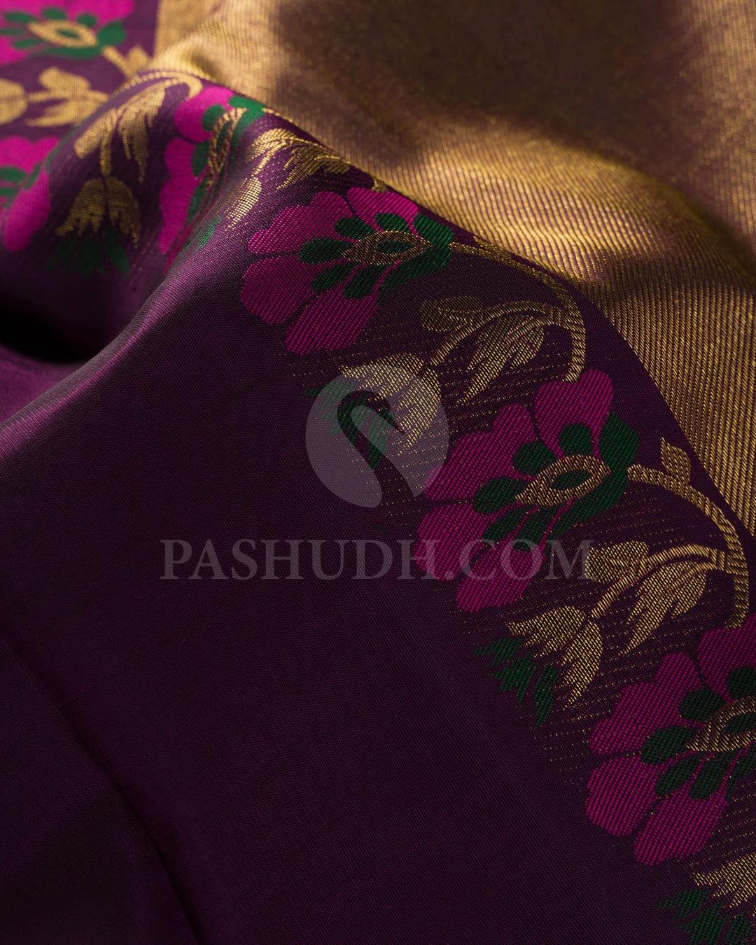 Purple And Red Kanjivaram Silk Saree-S1547(A)