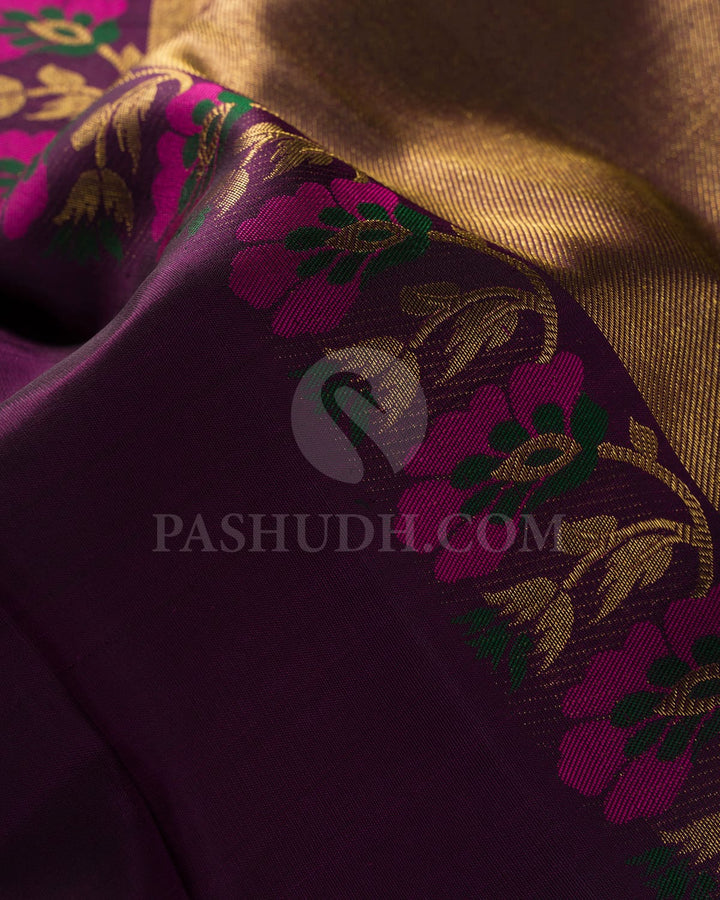 Purple And Red Kanjivaram Silk Saree-S1547(A)