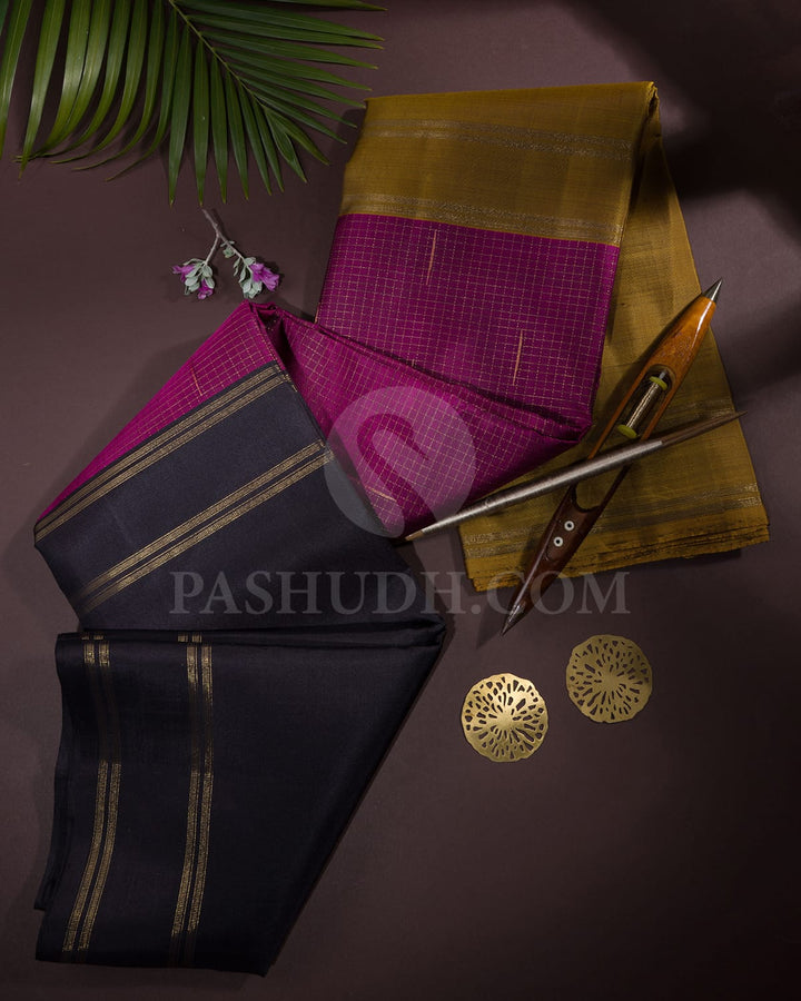 Muppagam Pure Zari Kanjivaram Silk Saree-SP198