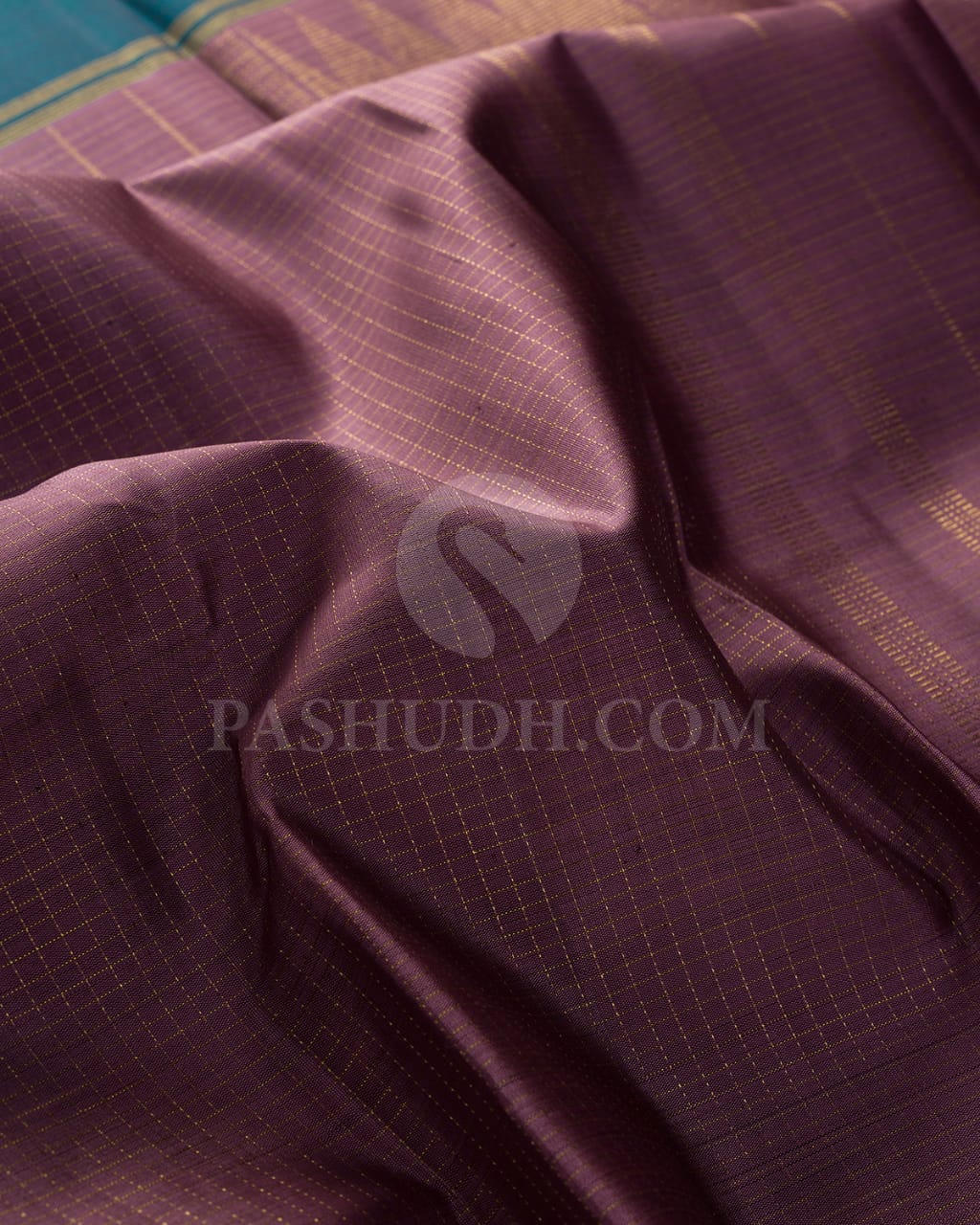 Pastel Heather Purple And Teal Green Pure Zari Kanjivaram Silk Saree-SP205