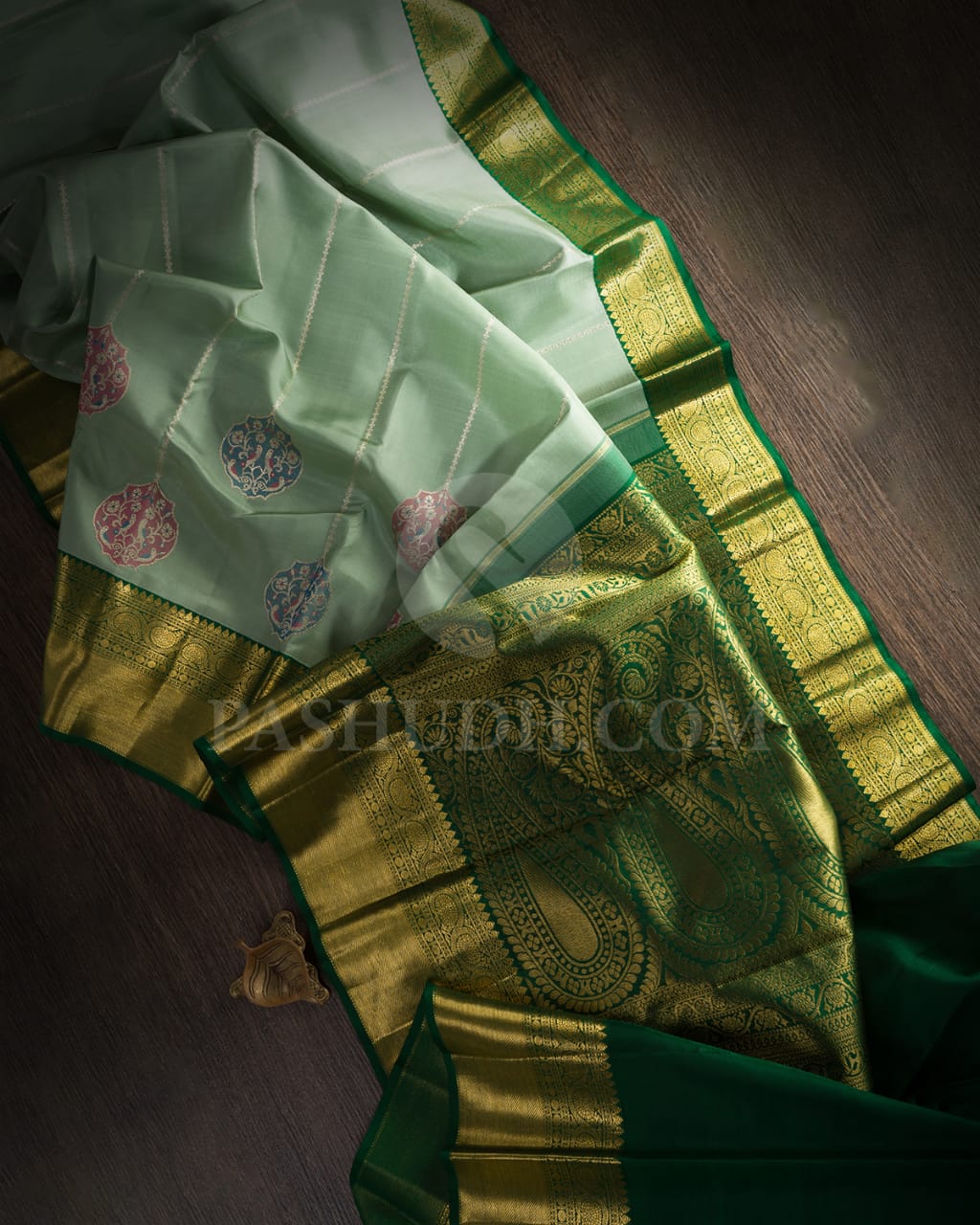 Sage Green And Forest Green Kanjivaram Silk Saree-S1520(B)