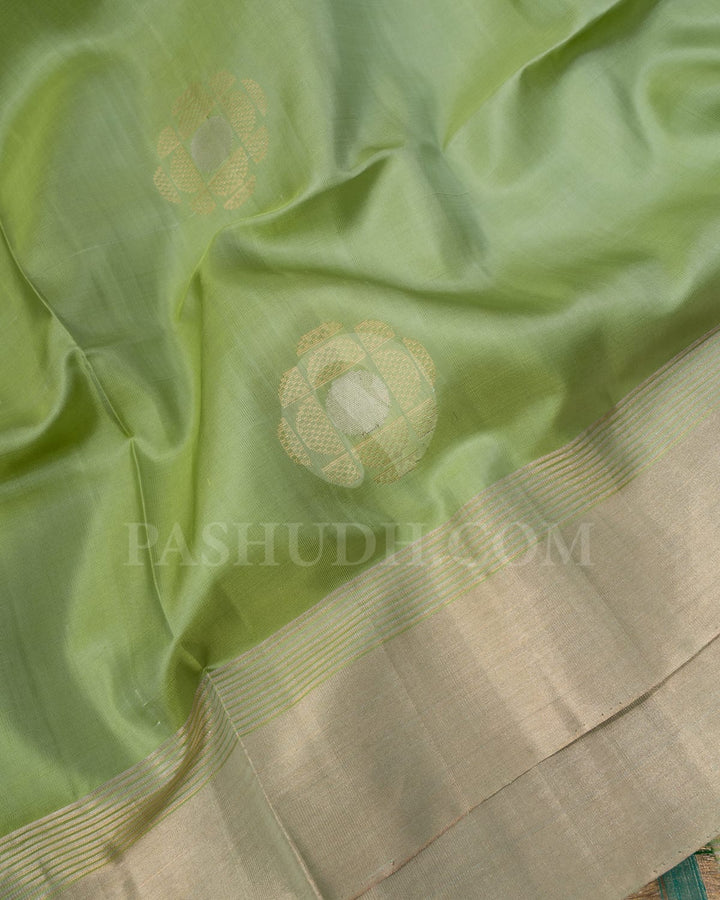 Mild Pista Green And Emerald Green Soft Silk Saree-AC169