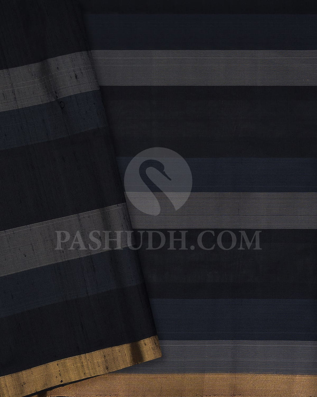 Black And Grey Soft Silk Saree-AC172