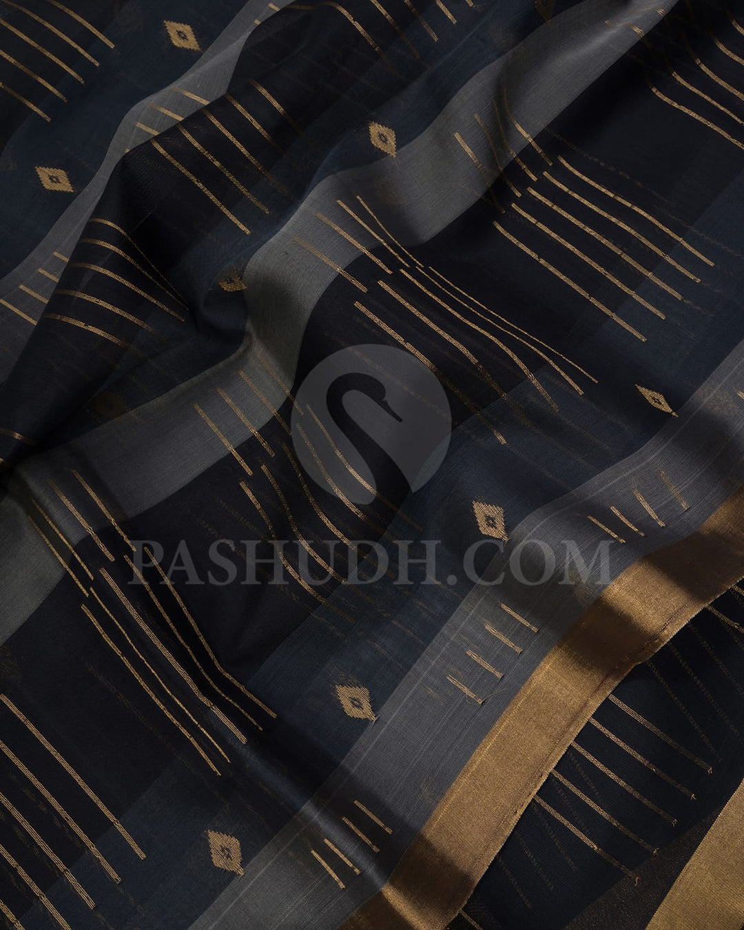 Black And Grey Soft Silk Saree-AC172
