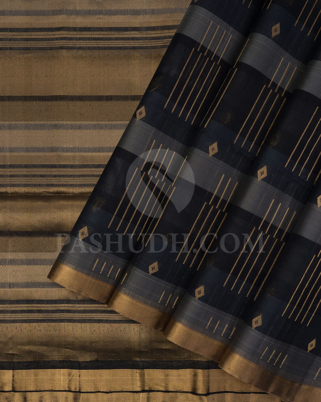 Black And Grey Soft Silk Saree-AC172