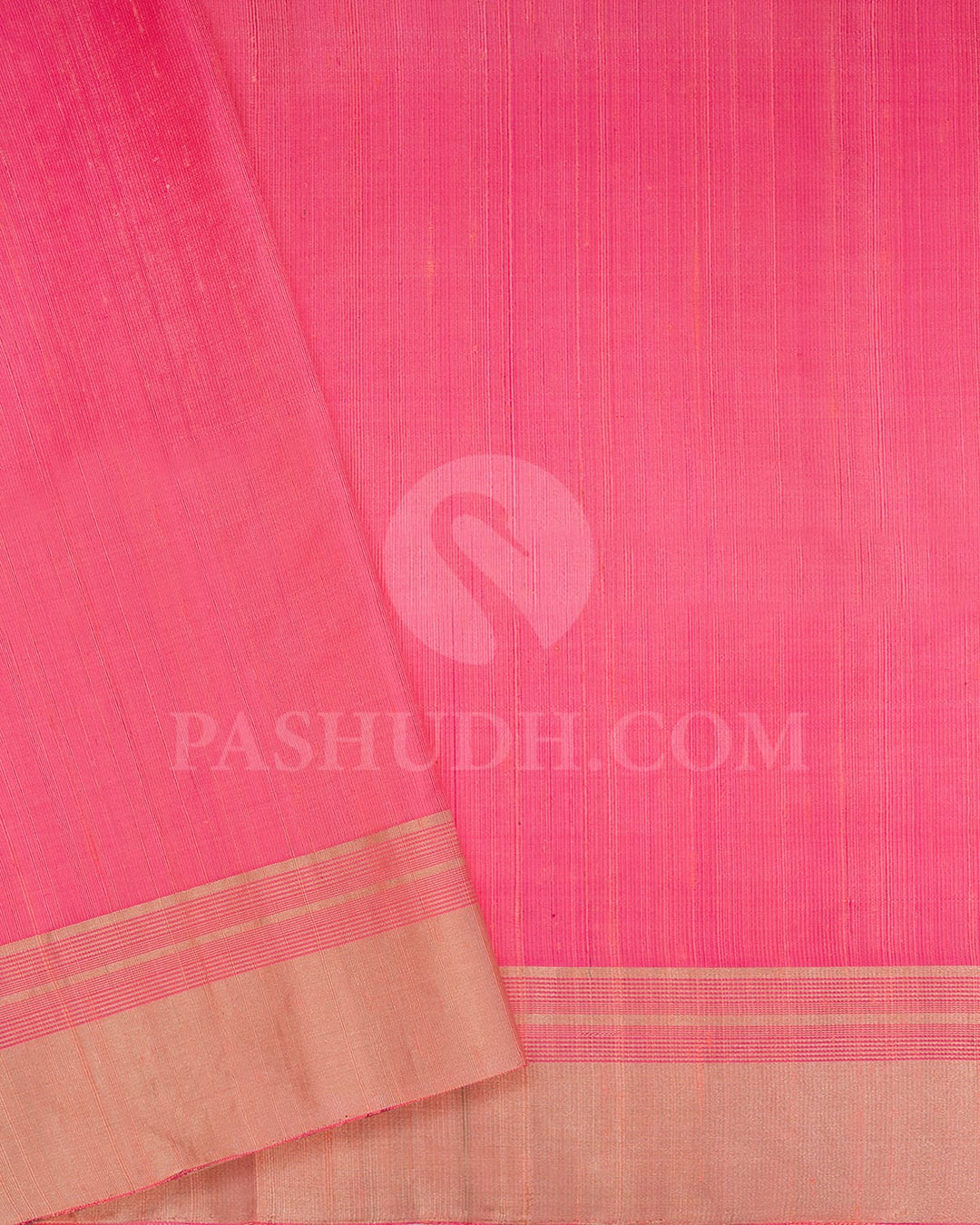 Bright Pink Self Colored Soft Silk Saree-AC181