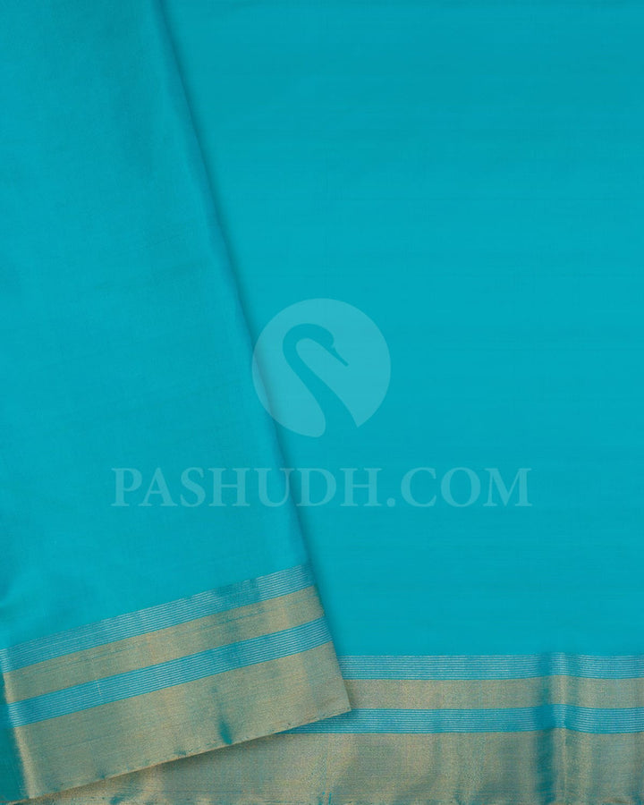 Turquoise Blue Soft Silk Saree-AC156