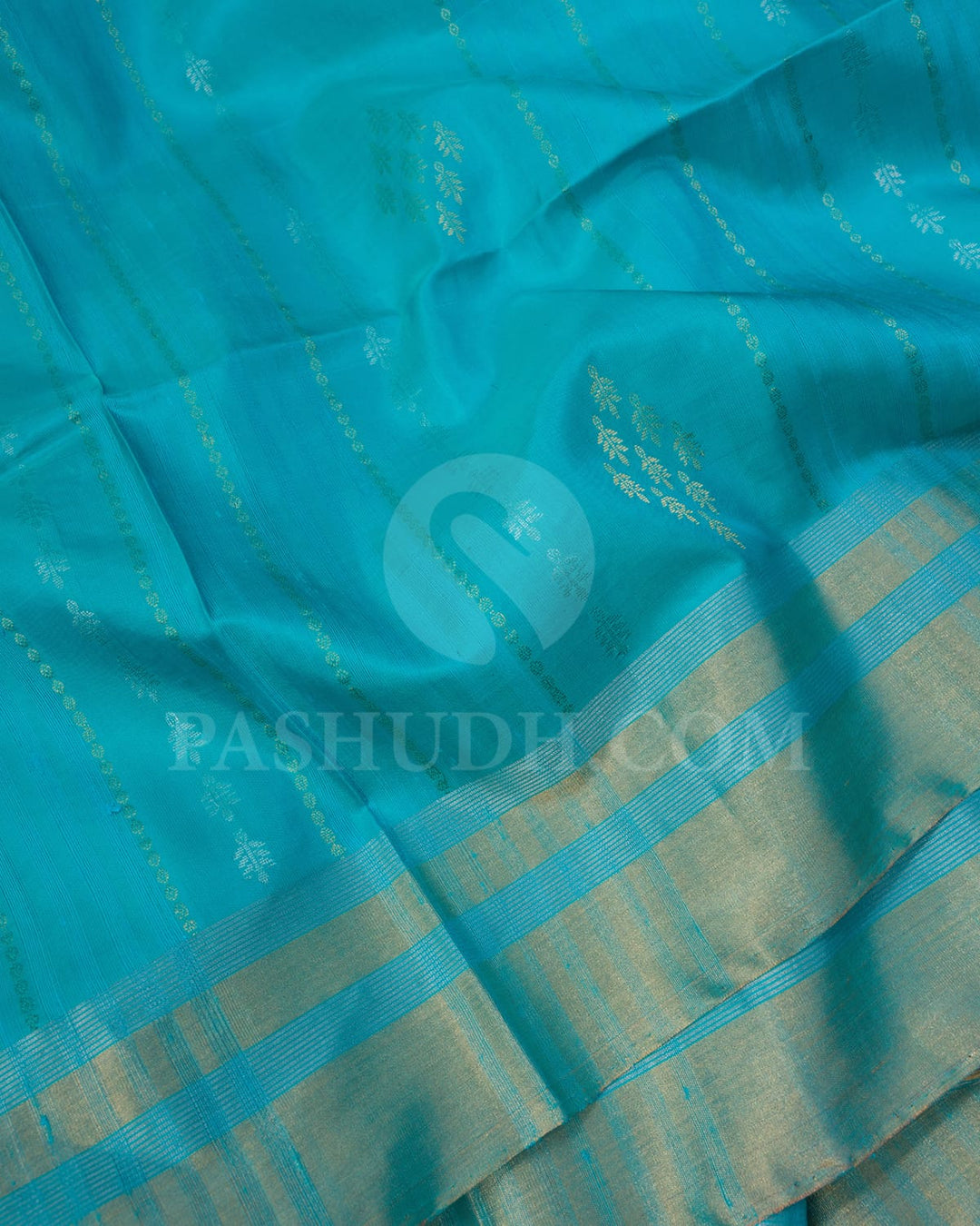 Turquoise Blue Soft Silk Saree-AC156