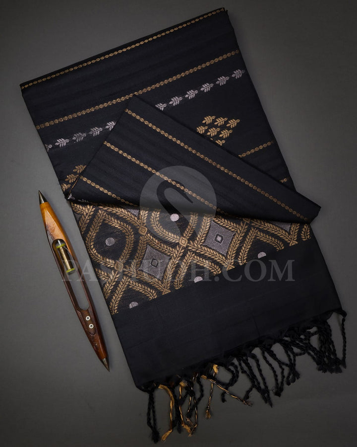 Black Soft Silk Saree-AC154