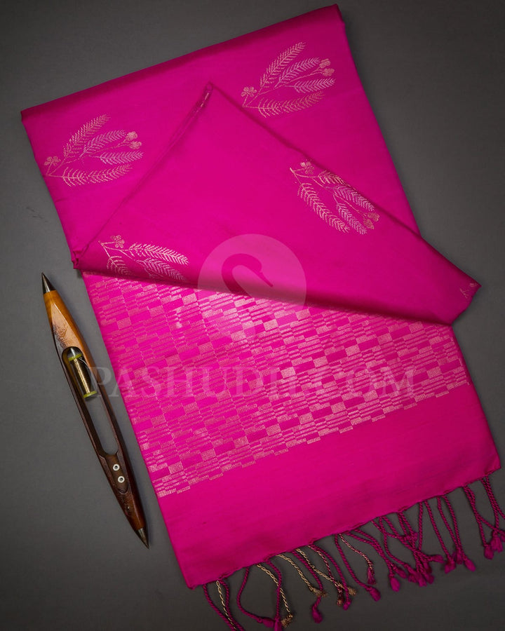 Rani Pink Self Colored Soft Silk Saree-AC183
