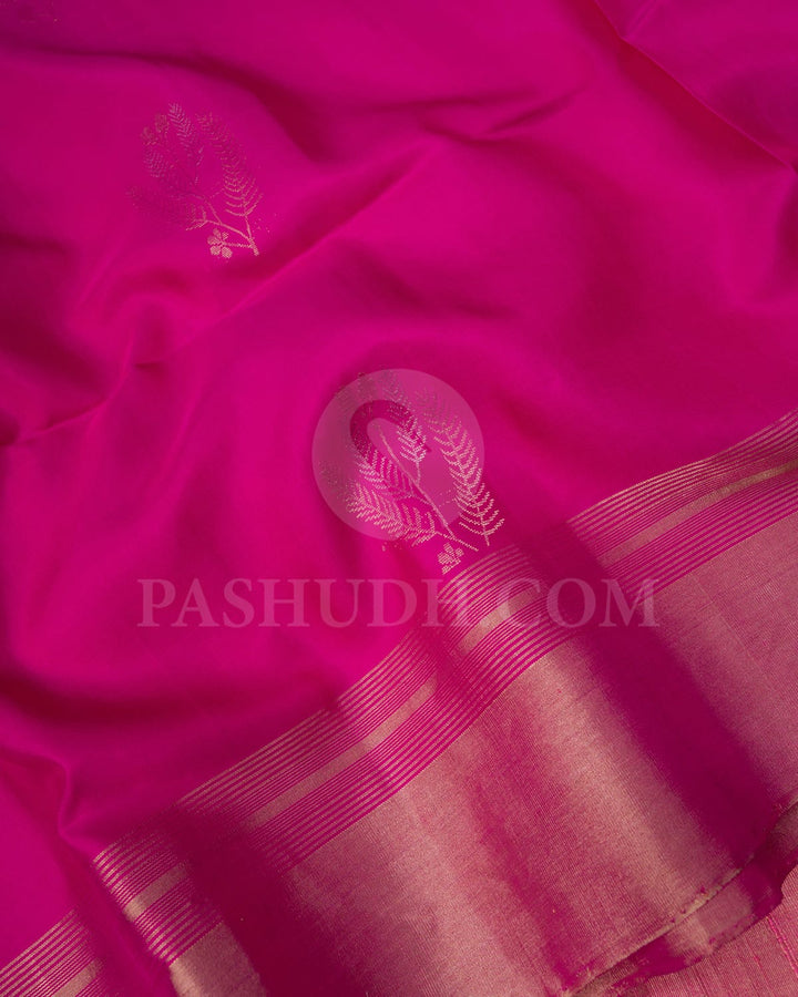 Rani Pink Self Colored Soft Silk Saree-AC183
