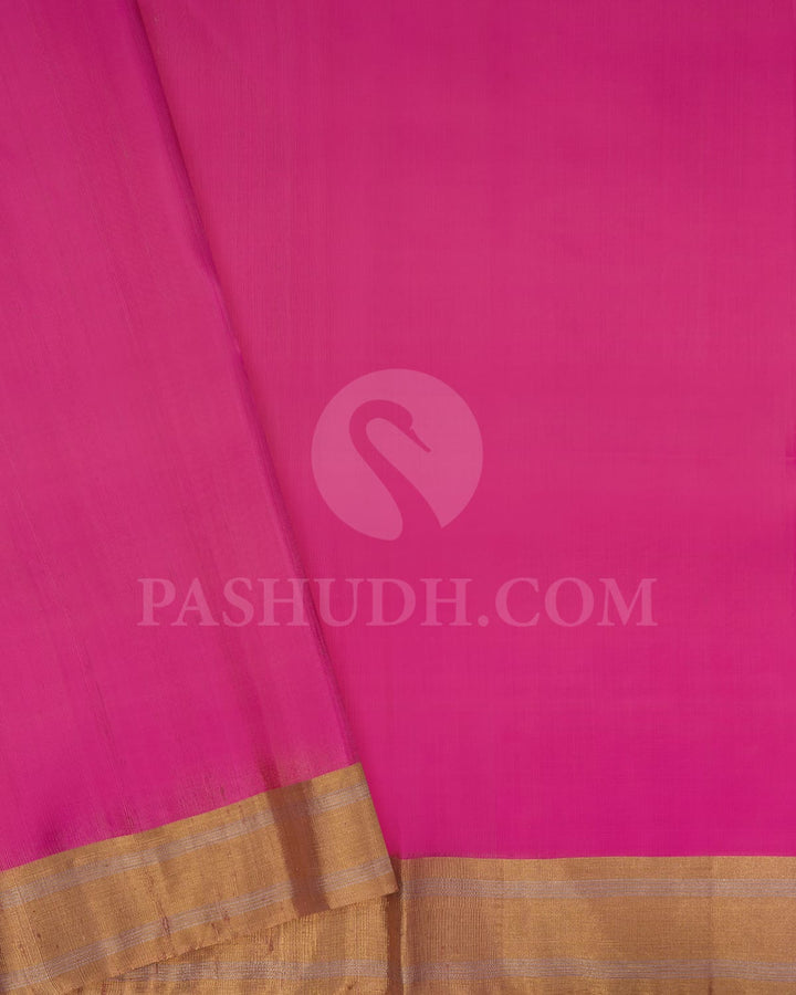 Watermelon Pink Self Colored Soft Silk Saree-AC177