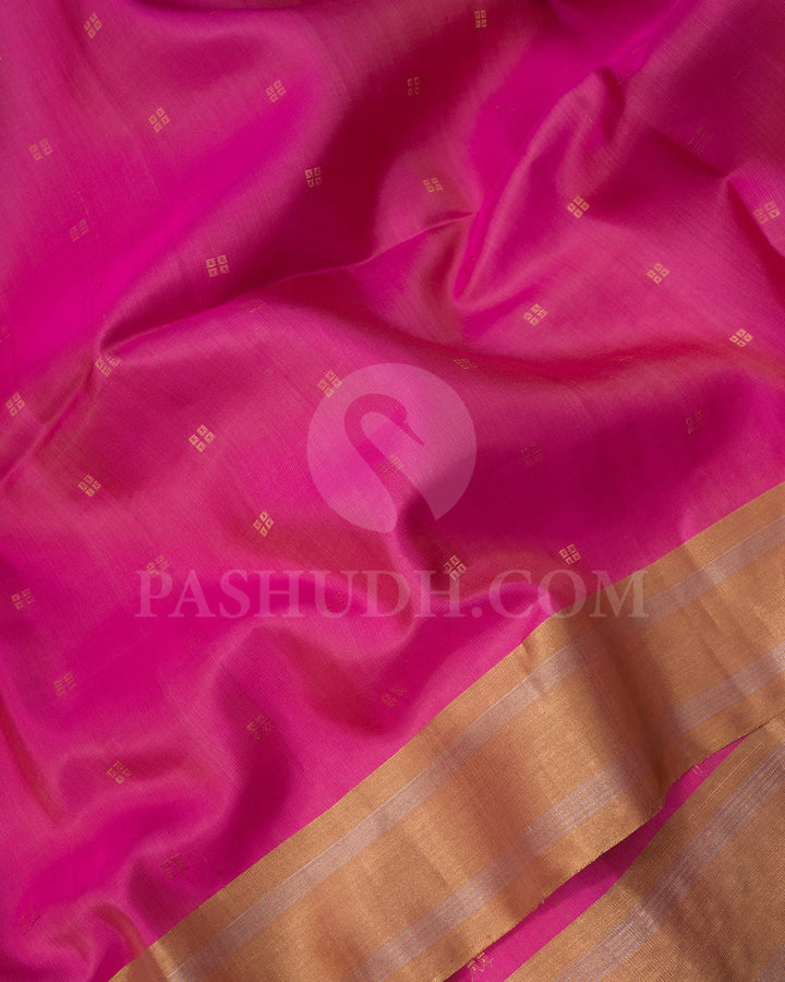 Watermelon Pink Self Colored Soft Silk Saree-AC177