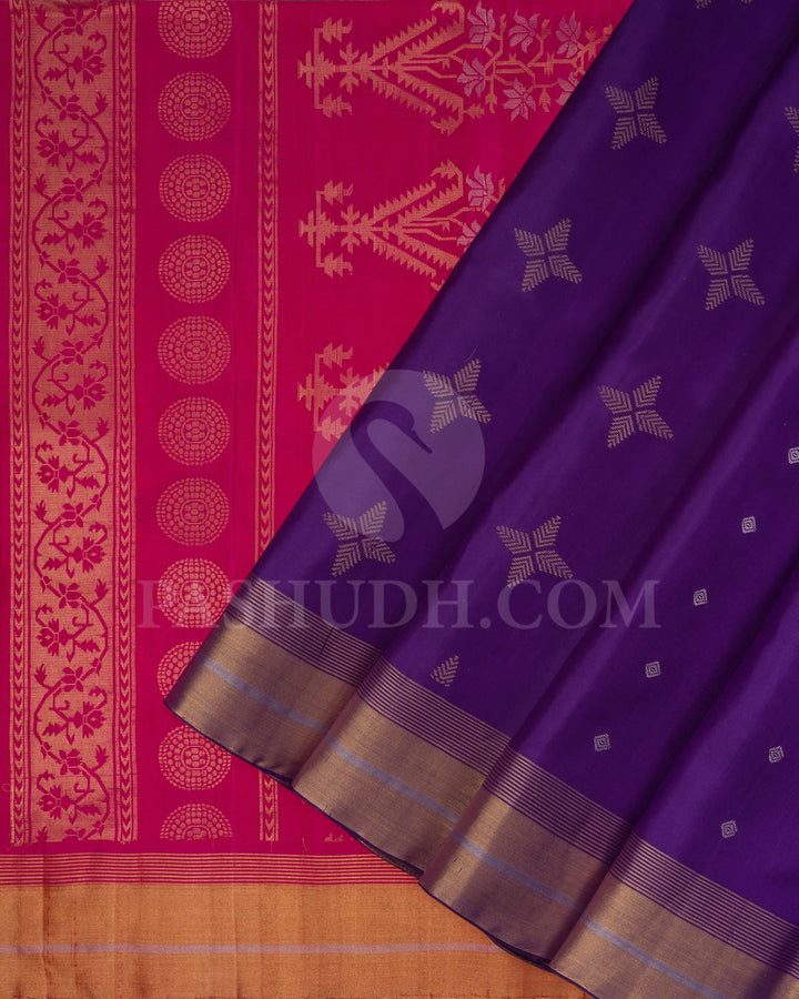 Violet And Bright Pink Soft Silk Saree-AC91
