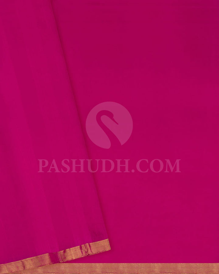 Rani Pink Stripe Self Colored Soft Silk Saree-AC145