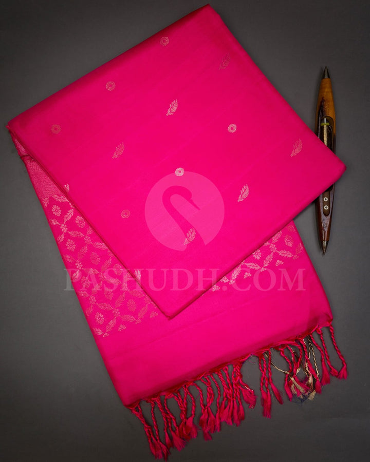 Bright Candy Pink Soft Silk Saree-AC157
