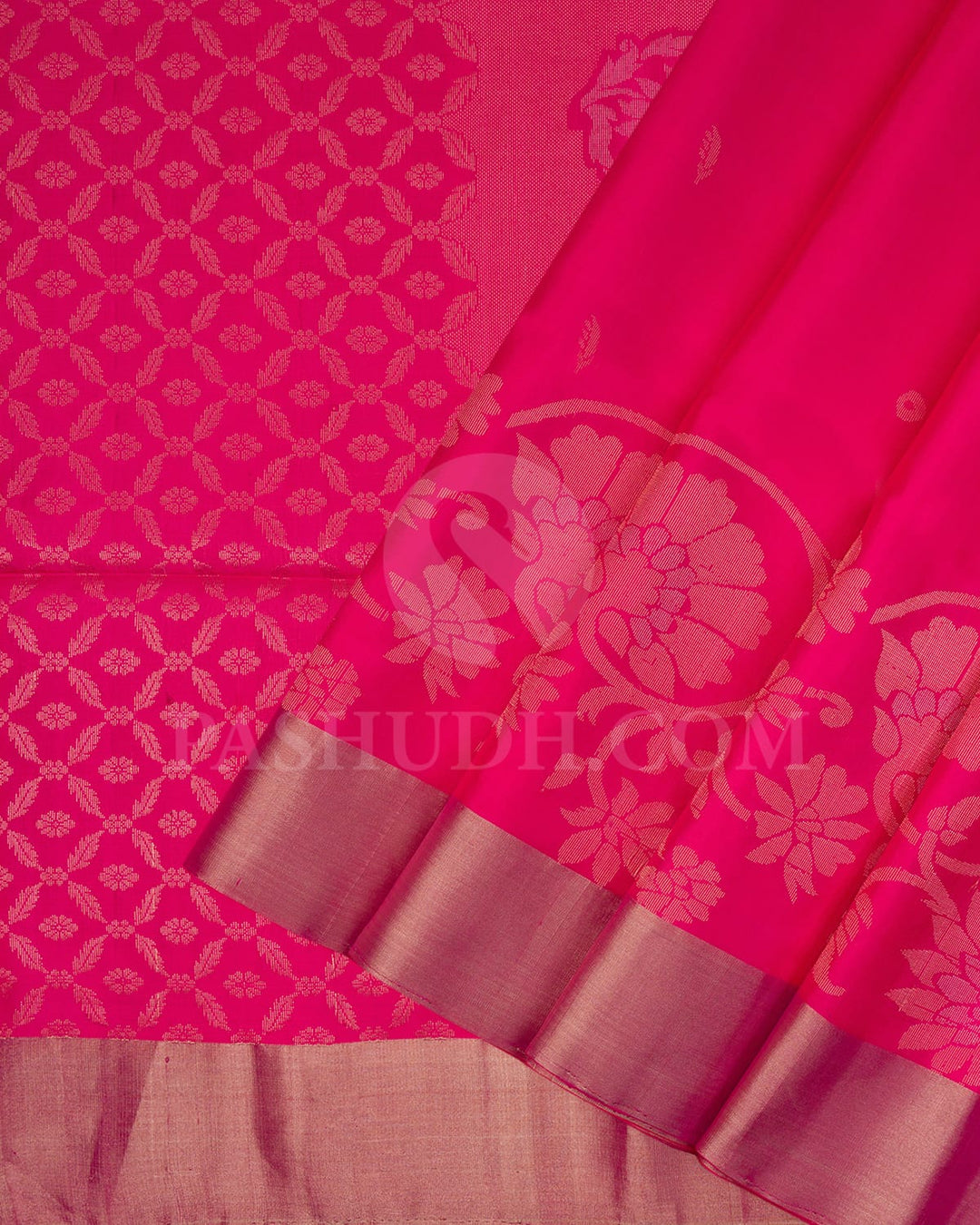 Bright Candy Pink Soft Silk Saree-AC157