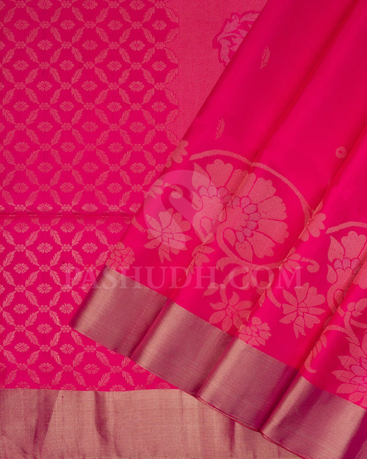 Bright Candy Pink Soft Silk Saree-AC157