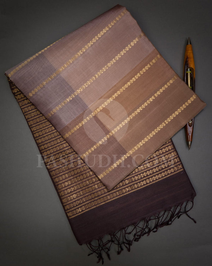 Shades Of Brown Soft Silk Saree-AC185