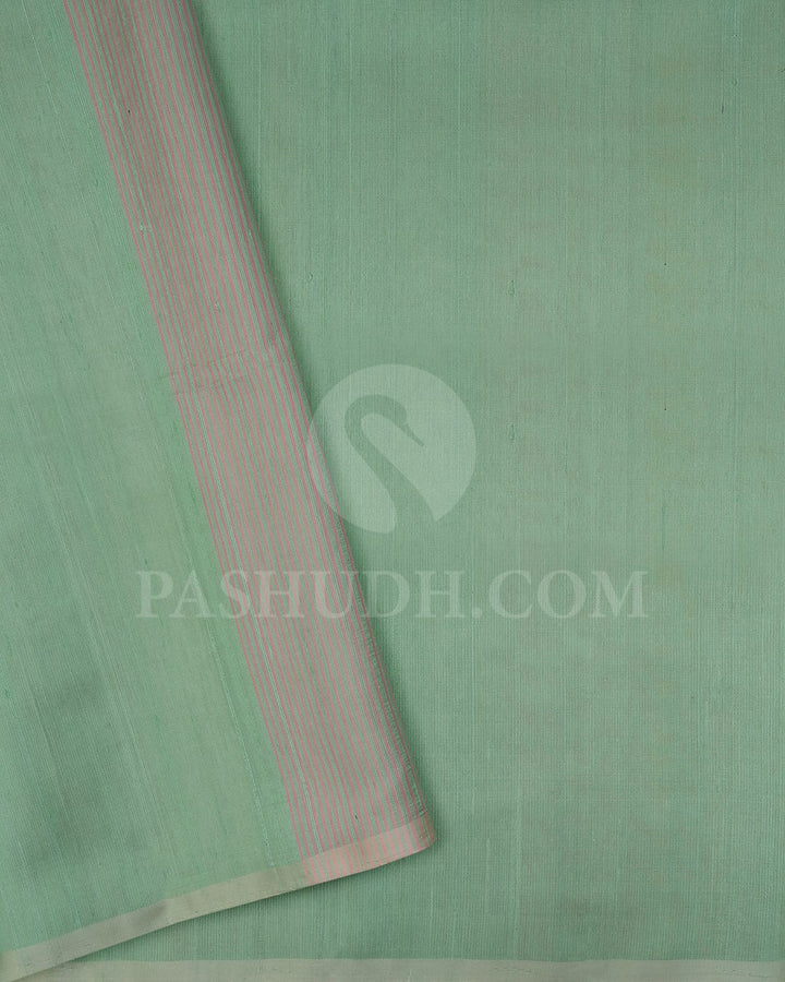 Green,Pink And Yellow Soft Silk Saree-AC174