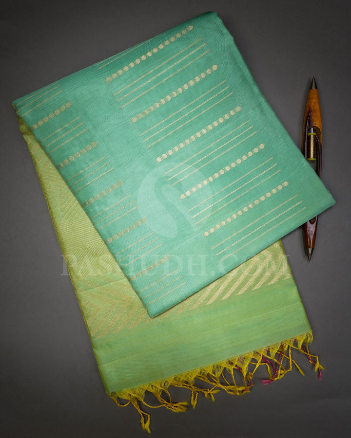 Sky Blue And Yellow Organza Soft Silk Saree-AC171