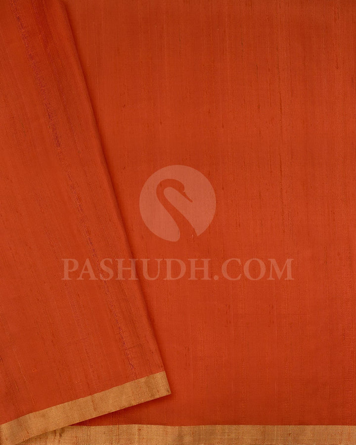 Shades Of Yellow And Rust Orange Soft Silk Saree-AC126