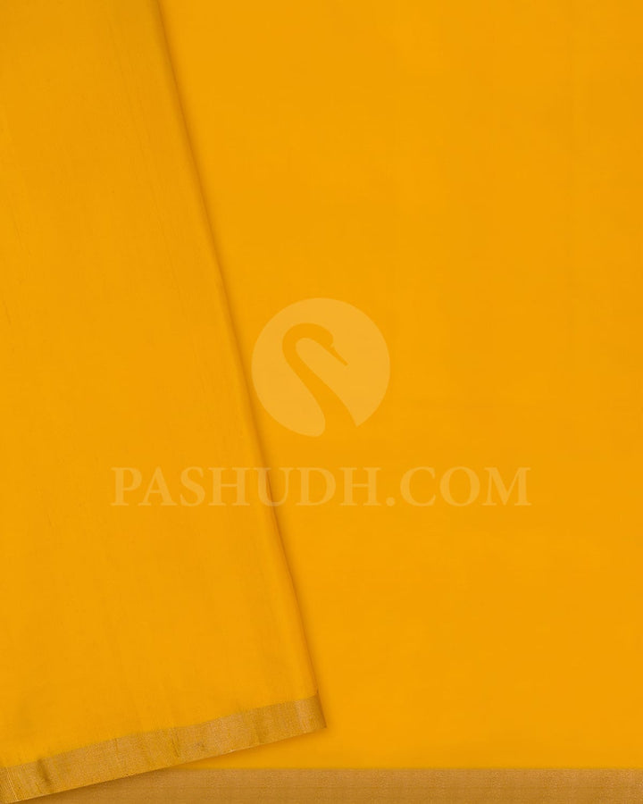 Bright Yellow Self Colored Soft Silk Saree-AC120