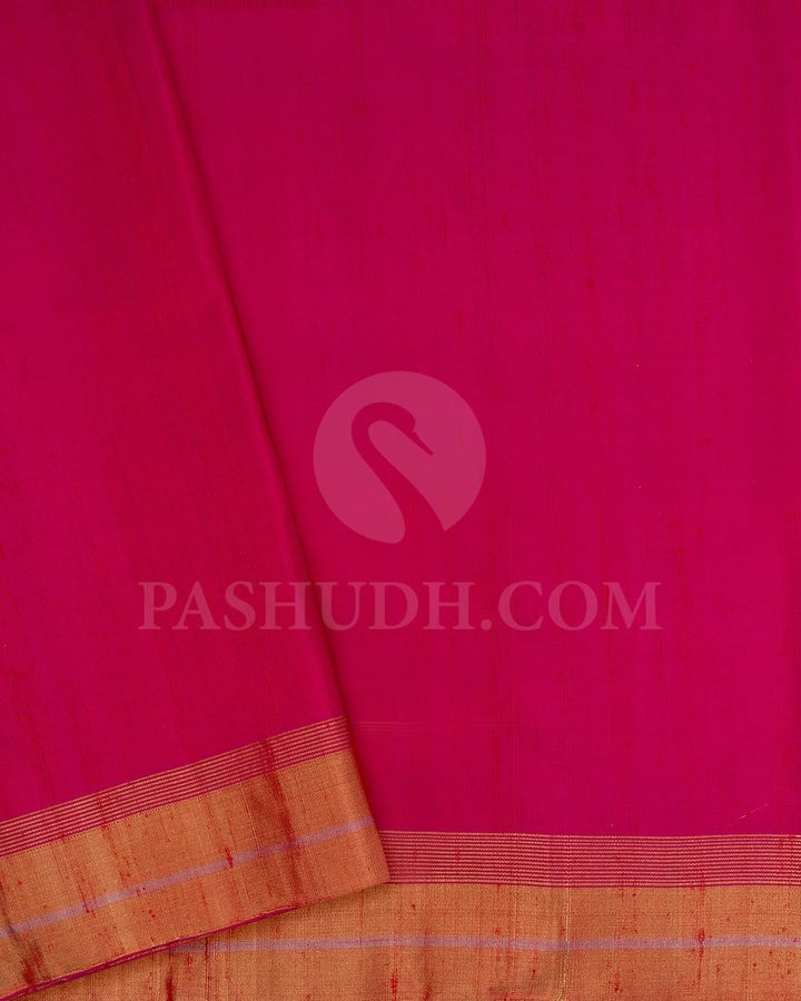 Golden Yellow And Rani Pink Soft Silk Saree-AC80