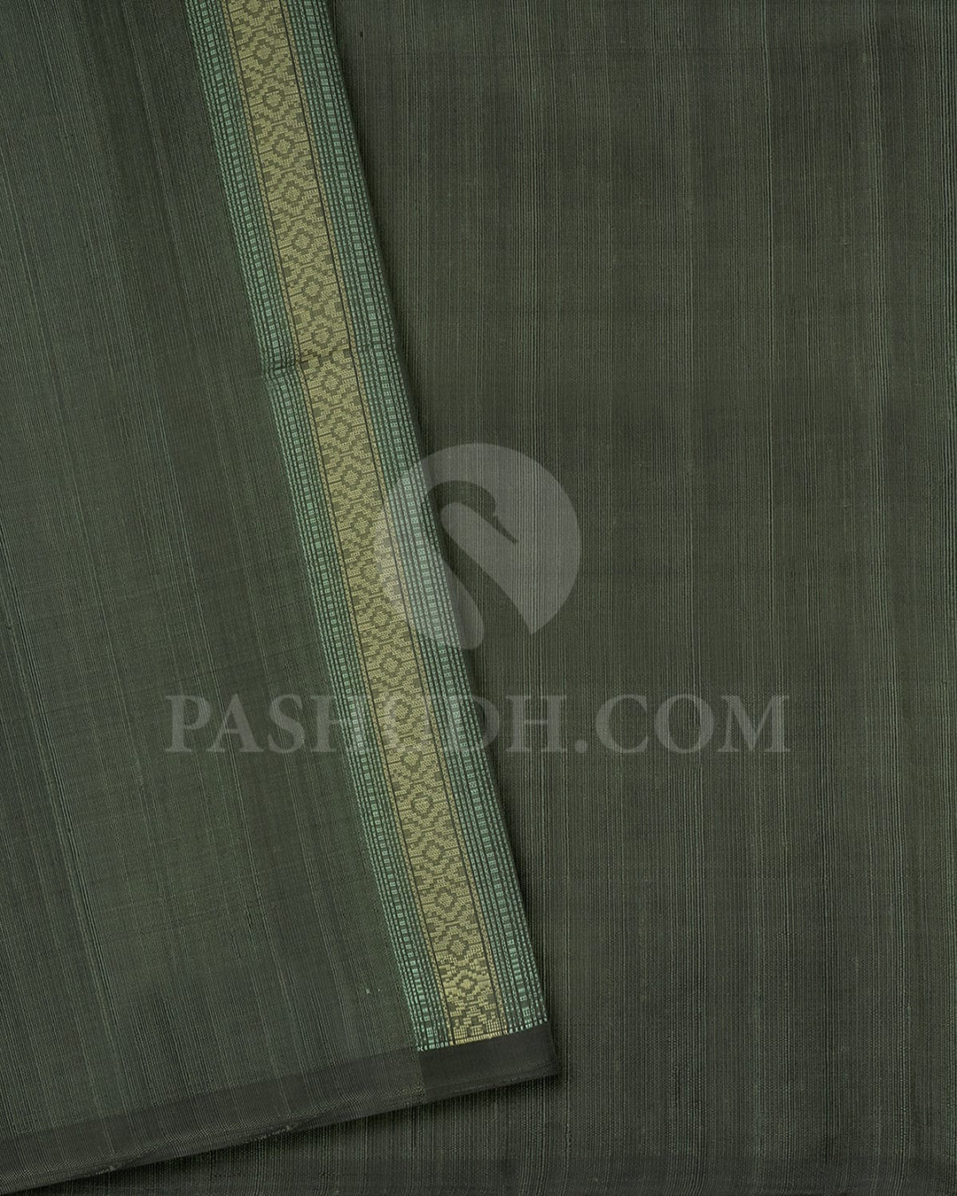 Sage Green Dupion Soft Silk Saree-AC137
