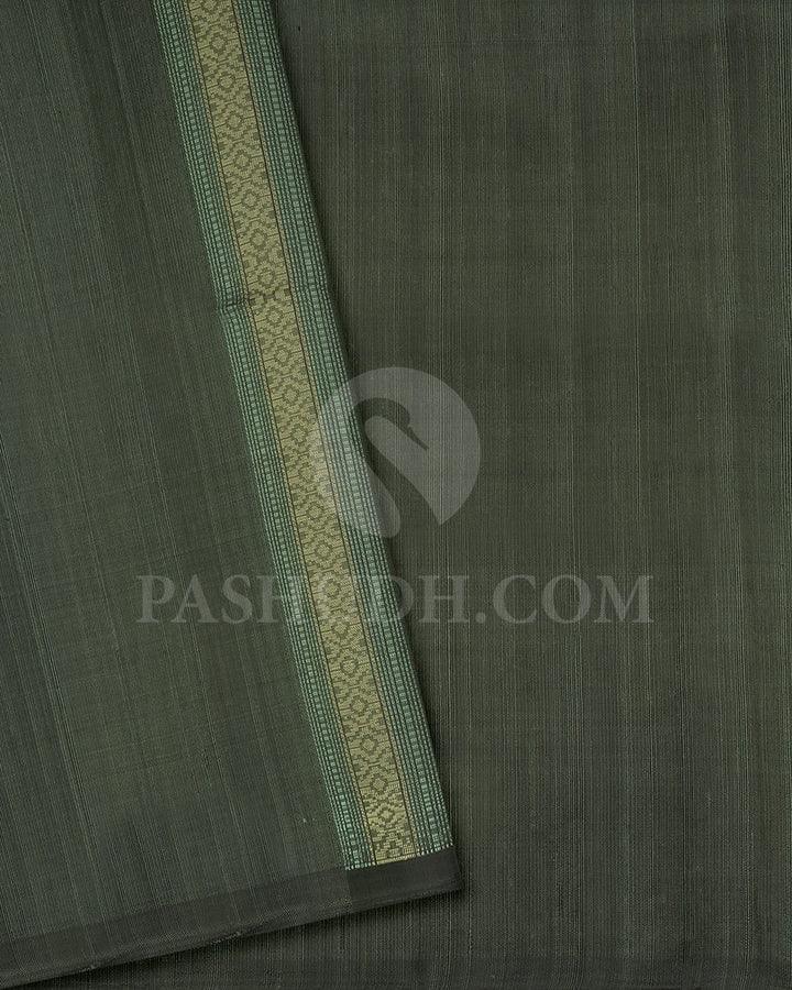 Sage Green Dupion Soft Silk Saree-AC137