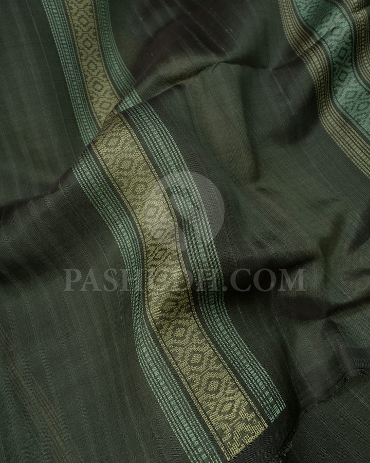 Sage Green Dupion Soft Silk Saree-AC137