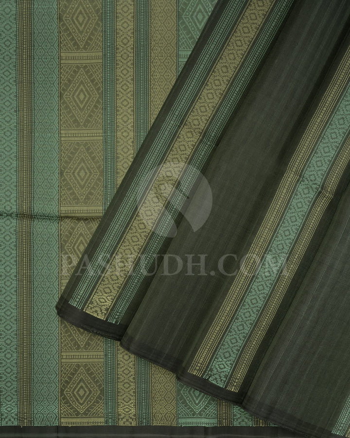 Sage Green Dupion Soft Silk Saree-AC137