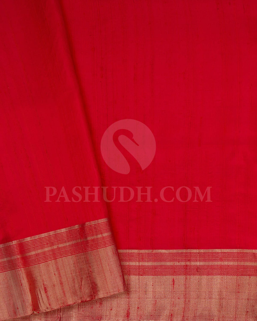 Bright Red Self Colored Soft Silk Saree-AC116