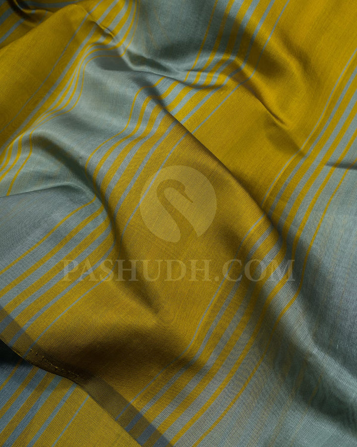 Mehendi Green,Steel Blue And Royal Blue Soft Silk Saree-AC168