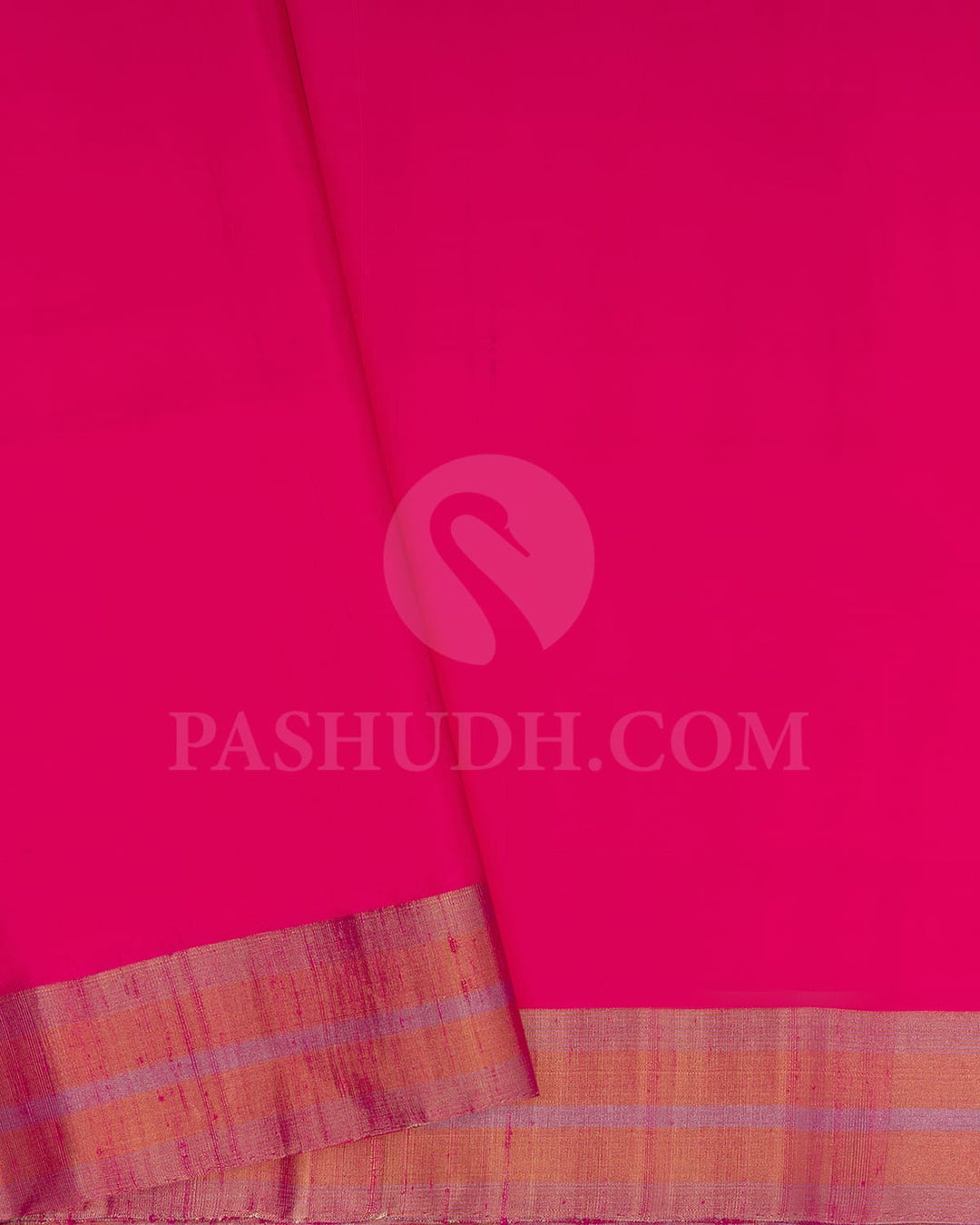 Bright Pink Self Colored Soft Silk Saree-AC124