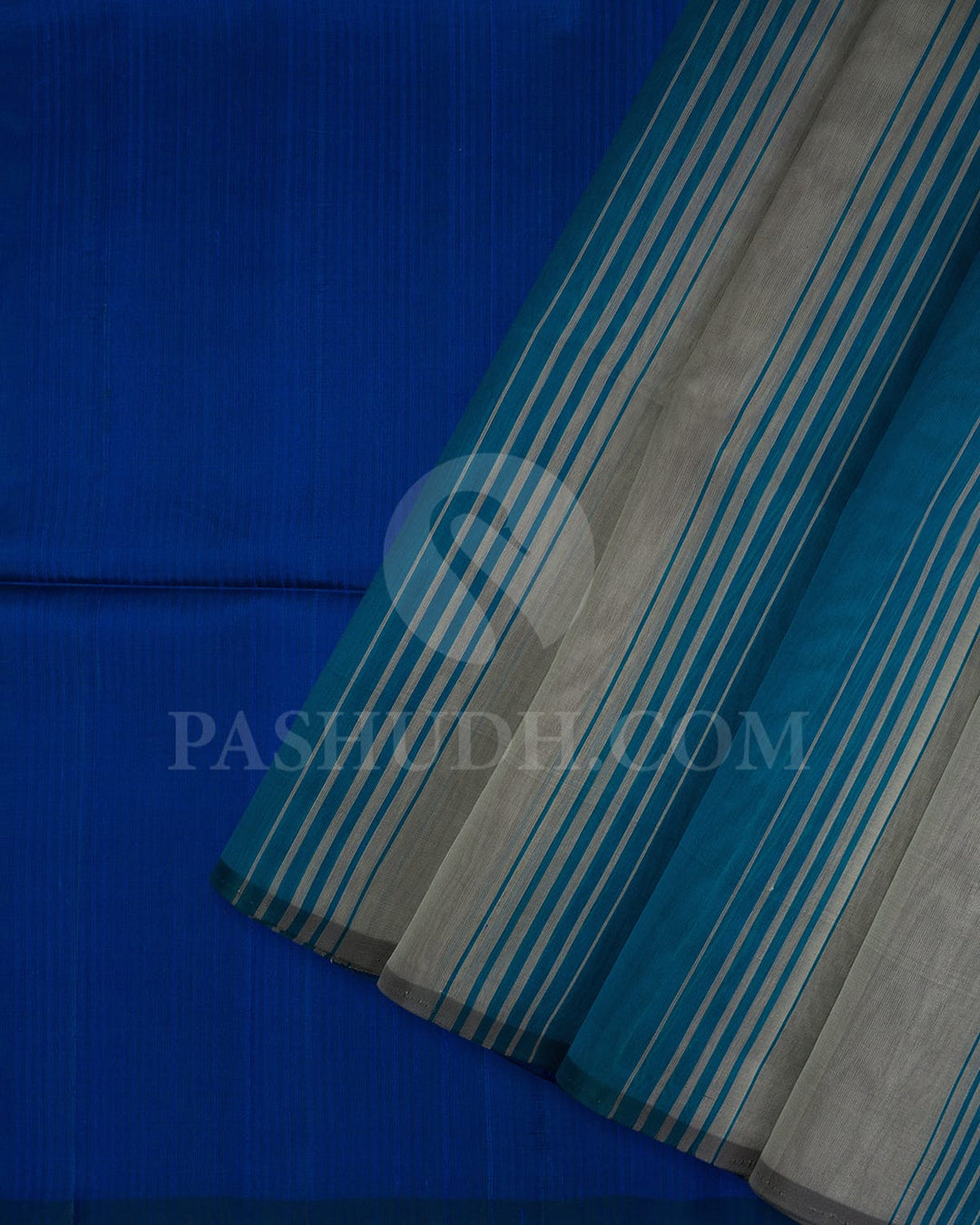 Teal Blue/Grey/Royal Blue Organza Soft Silk Saree-AC167