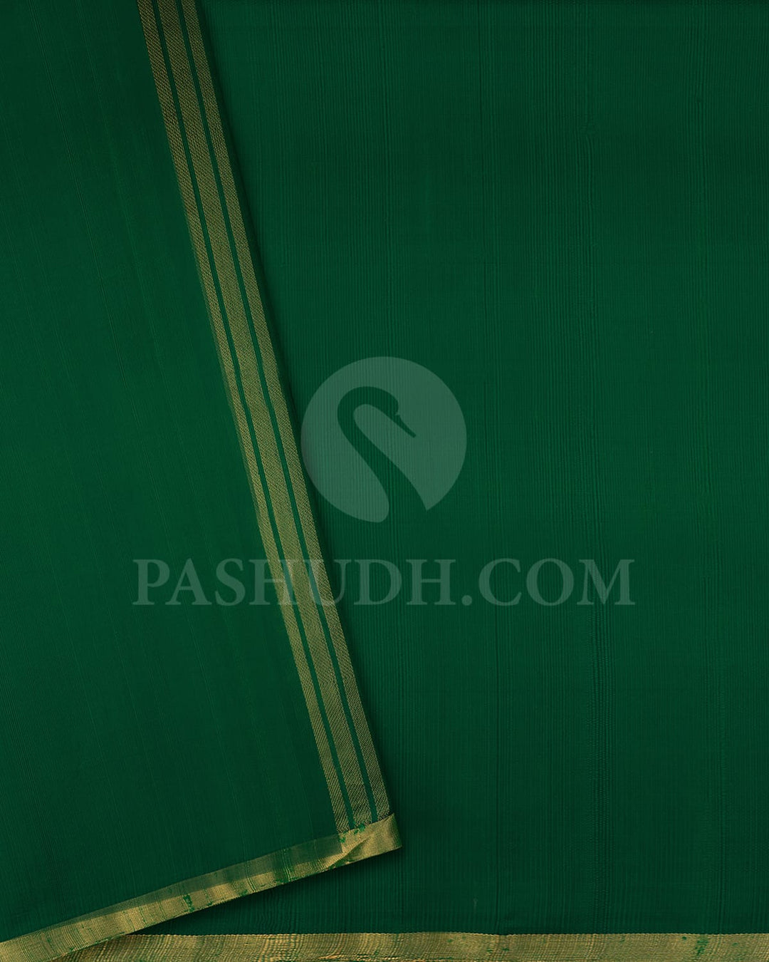 Sage Green And Bottle Green Dupion Soft Silk Saree-AC175