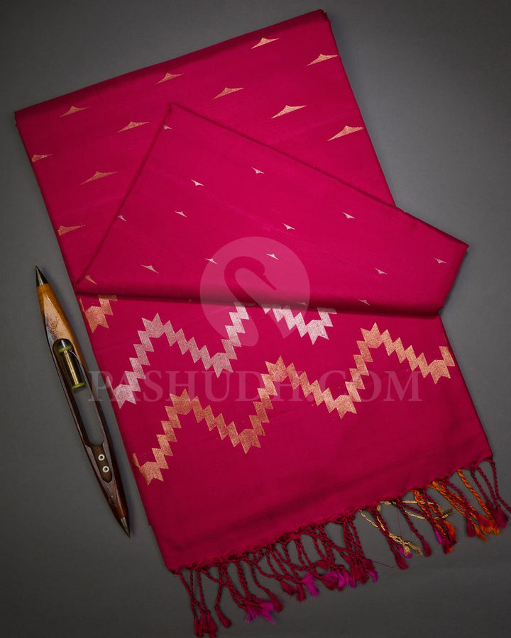Raspberry Pink And Orange Soft Silk Saree-AC178