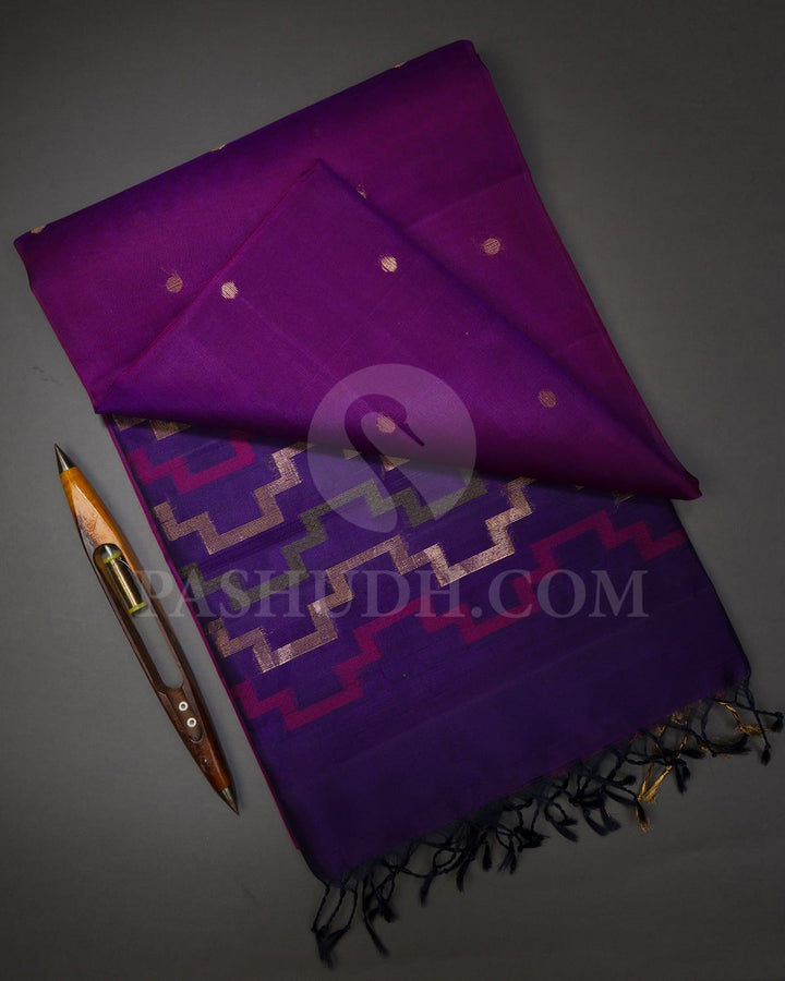 Violet And Purple Soft Silk Saree-AC153