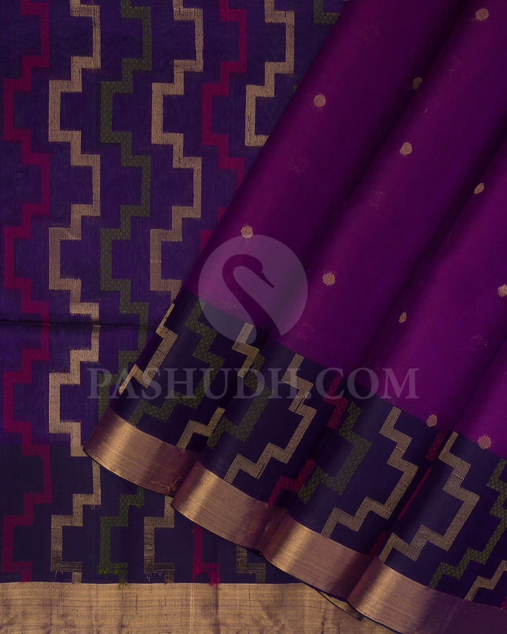 Violet And Purple Soft Silk Saree-AC153