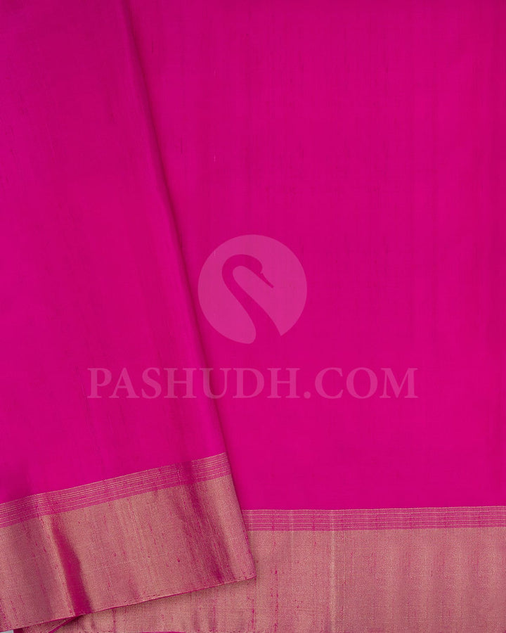Rani Pink Banarasi Patterned Soft Silk Saree-AC139