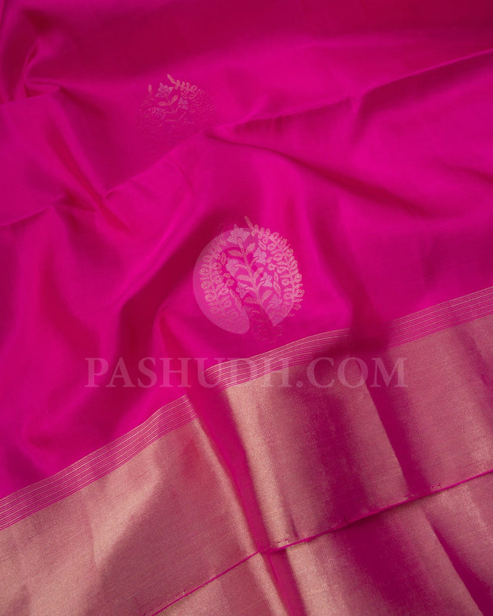 Rani Pink Banarasi Patterned Soft Silk Saree-AC139
